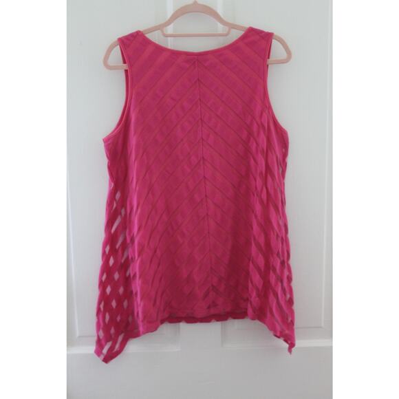 Women's Valerie Stevens Size Medium Tank Top with overlay Beautiful Pink - Picture 2 of 5